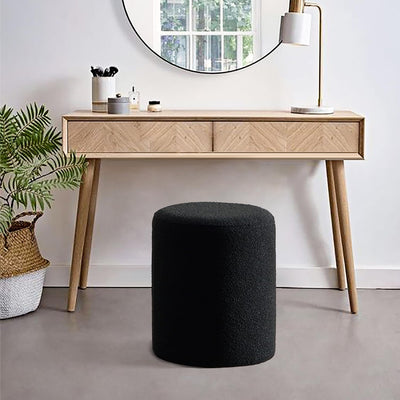 Paulo Boucle Fabric Round Ottoman