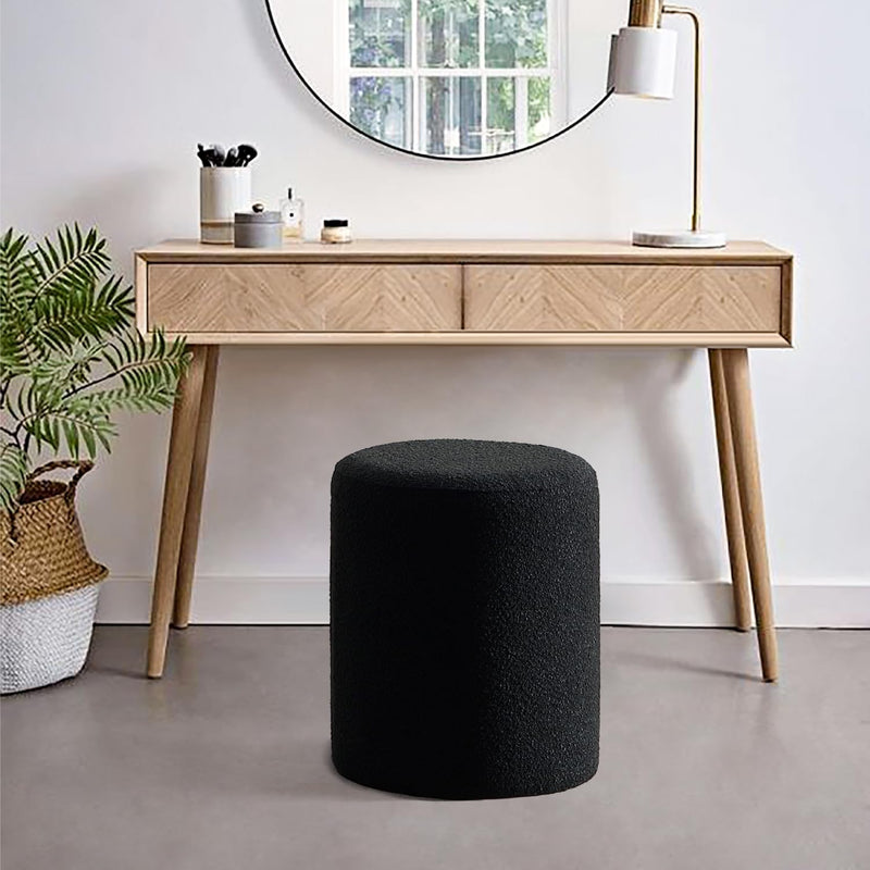 Paulo Boucle Fabric Round Ottoman