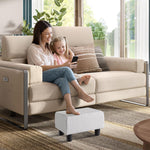 Load image into Gallery viewer, Luxora Rectangle Light Gray Linen Small Foot Stool
