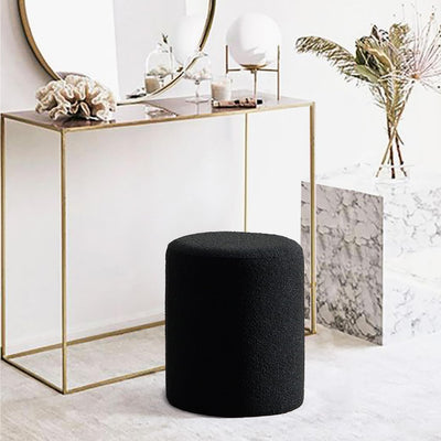 Paulo Boucle Fabric Round Ottoman