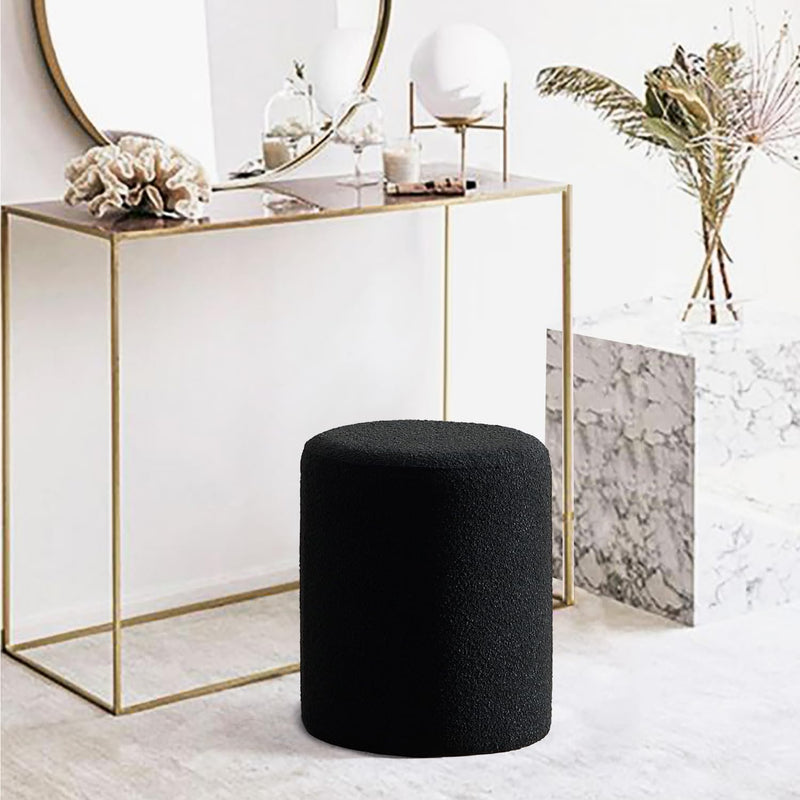 Paulo Boucle Fabric Round Ottoman