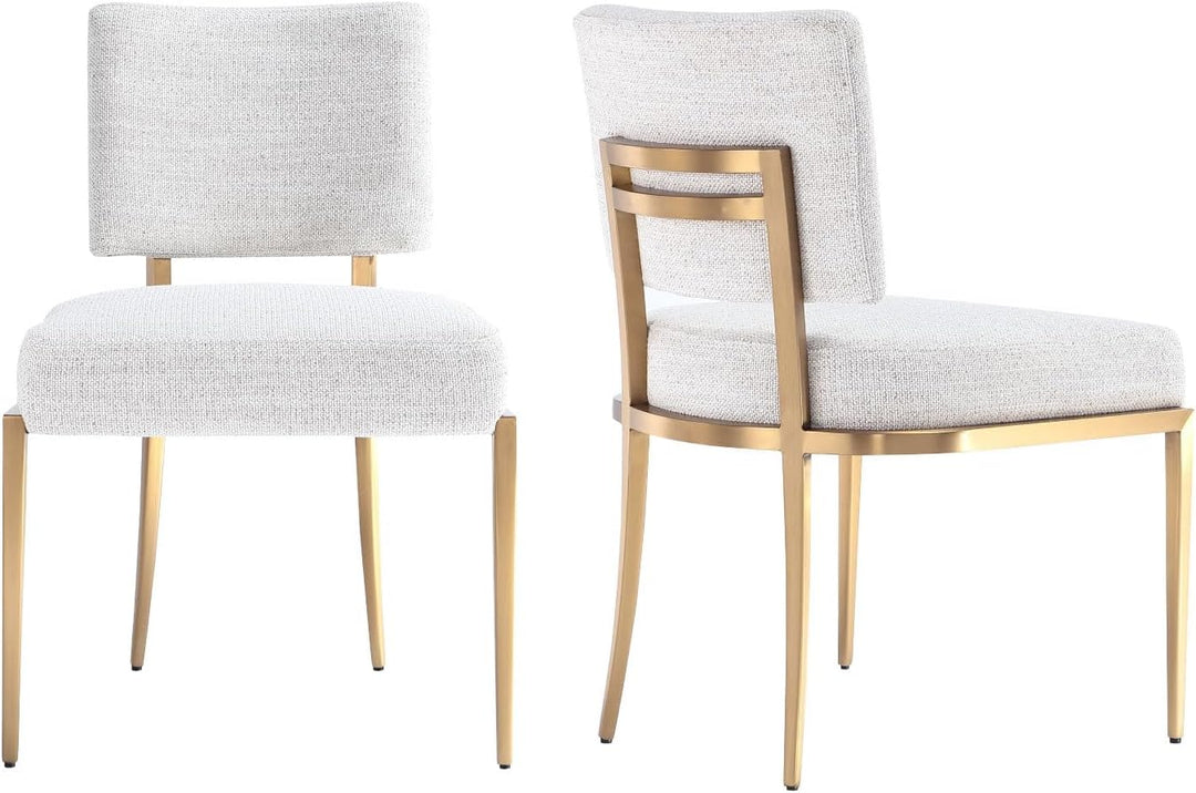 Levante Boucle Fabric Upholstered with Metal base Dining Chair ( Set of 2 )