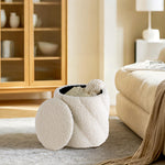 Load image into Gallery viewer, Round Ottoman with Soft Padded Seat, Storage Vanity Stool for Makeup, Upholstered Footrest Stool Ottoman Foot Stool (White) #100202