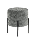 Load image into Gallery viewer, Linen Round Multifunctional Stool with Black Metal Legs (Blue)
