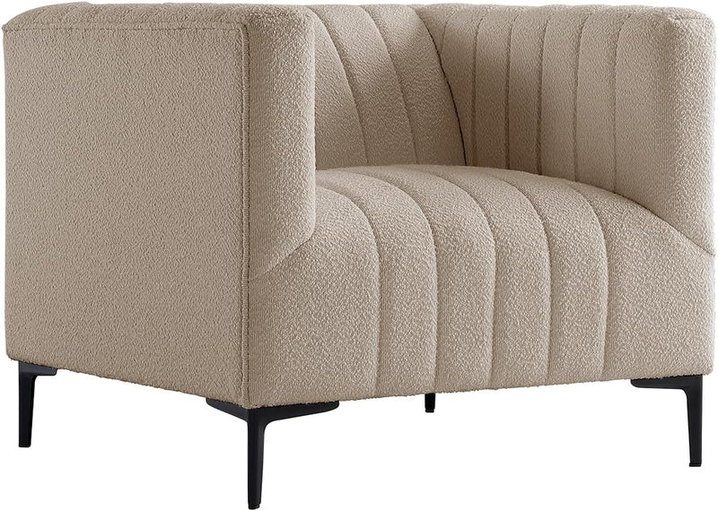1 Seat Taupe Tufted Sofa 
