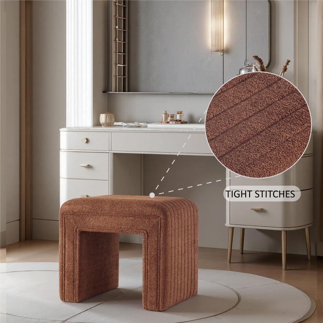 Cedar Boucle U Shaped Ottoman