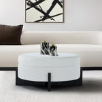Load image into Gallery viewer, White Round Ottoman Coffee Table with Storage #120011
