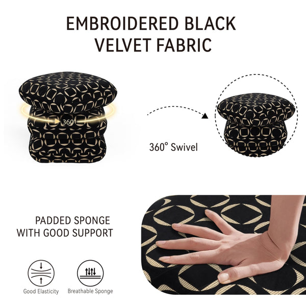 Stacked Swivel Ottoman ( Black Jacquard ) Get Set Style Furniture
