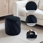 Load image into Gallery viewer, Black Faux Leather Storage Ottoman #100135