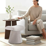 Load image into Gallery viewer, Pringle's Saddle-shaped Ottoman, Elegant Curved Accent Stool with Plush Upholstered Seat, Chic Footrest &amp; Stylish Statement Piece for Living Room, Bedroom, or Lounge Spaces (Soft Taupe)