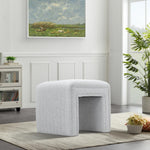 Load image into Gallery viewer, Beige U Shaped Linen Ottoman #100123
