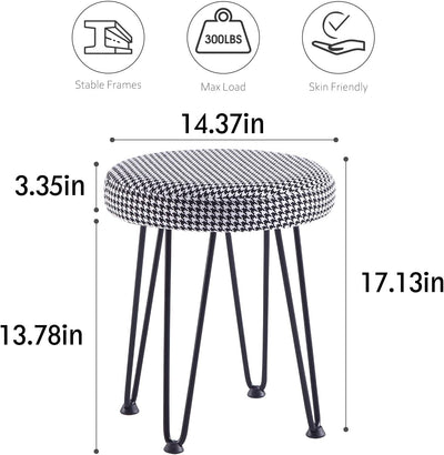 Velvet Striped Vanity Stool