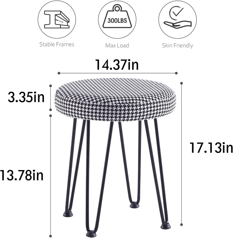 Velvet Striped Vanity Stool