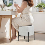 Load image into Gallery viewer, Light Grey Cube-Shaped Chenille Stool #100063
