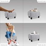 Load image into Gallery viewer, Luxora Rectangle Gray Linen Small Foot Stool
