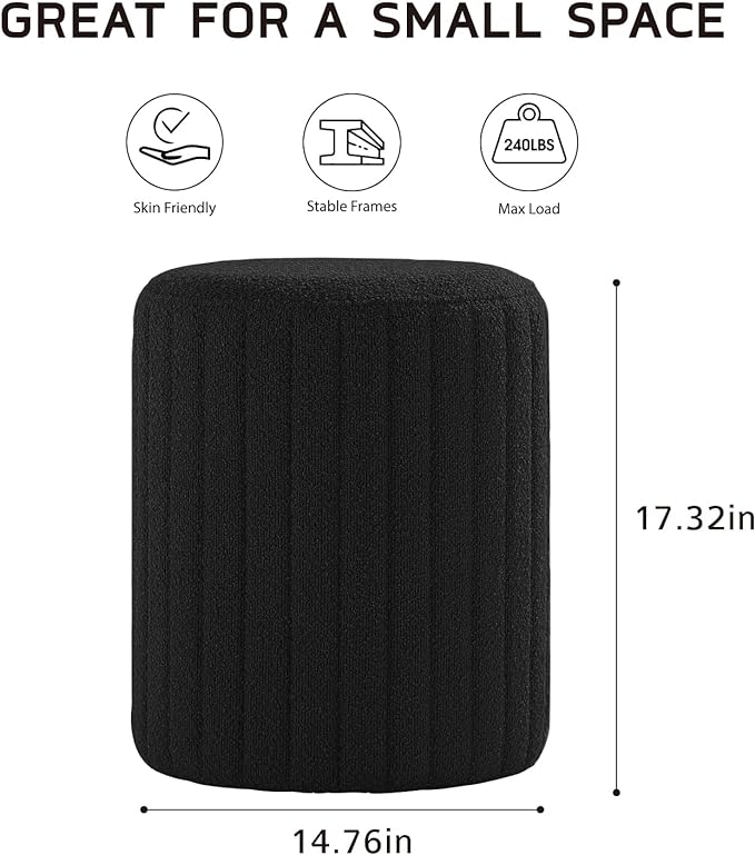 Tulum Round Ottoman with Soft Pad