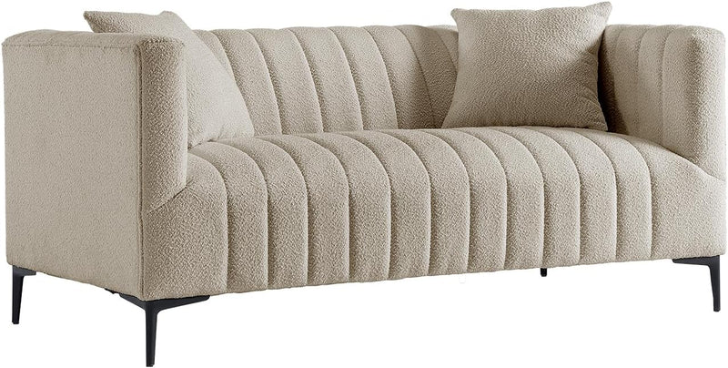 Khaki Tufted Sofa 2 Seats 