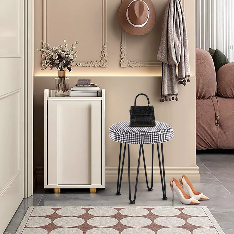 Velvet Striped Vanity Stool