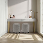 Load image into Gallery viewer, Dark Grey Round Ottoman With Pulley #100149
