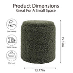 Load image into Gallery viewer, Green Sherpa Round Ottoman With Storage #100126
