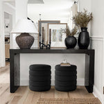 Load image into Gallery viewer, Black Fabric Round Ottoman with Storage #100098
