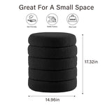 Load image into Gallery viewer, Black Fabric Round Ottoman with Storage #100098
