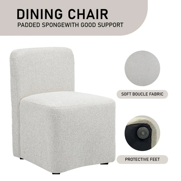 White Upholstered Dining Chairs*2 #130006 Get Set Style Furniture
