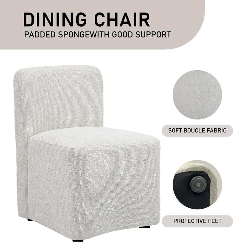 White Upholstered Dining Chairs*2 