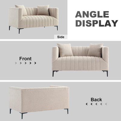 White Tufted Sofa 2 Seats #020004