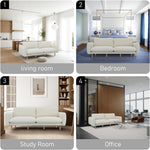 Load image into Gallery viewer, Off White 86&quot; Wide Mid Century Modern Upholstered Sofa with Comfort Cushions
