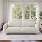 Load image into Gallery viewer, Off White 86&quot; Wide Mid Century Modern Upholstered Sofa with Comfort Cushions
