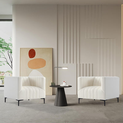 White Tufted Sofa - 1 Seat #010003