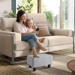 Load image into Gallery viewer, Luxora Rectangle Gray Linen Small Foot Stool
