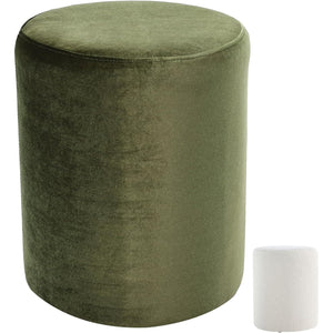 Paulo 2 in 1 Removeable Velvet Round Ottoman ( Green / White ) Get Set Style Furniture