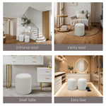 Load image into Gallery viewer, White Textured Boucle Ottoman #100147
