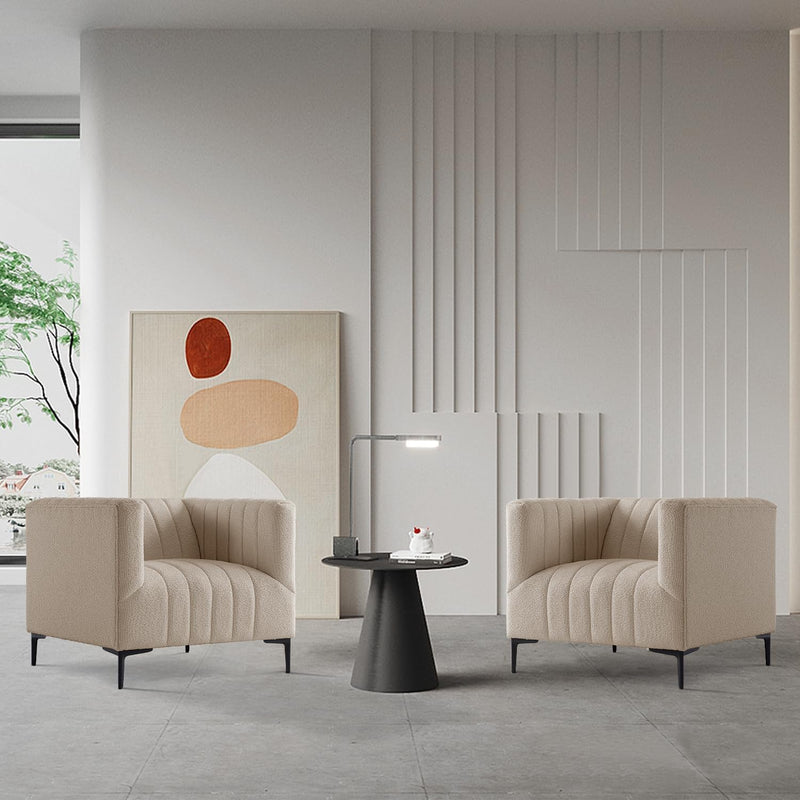 1 Seat Taupe Tufted Sofa 