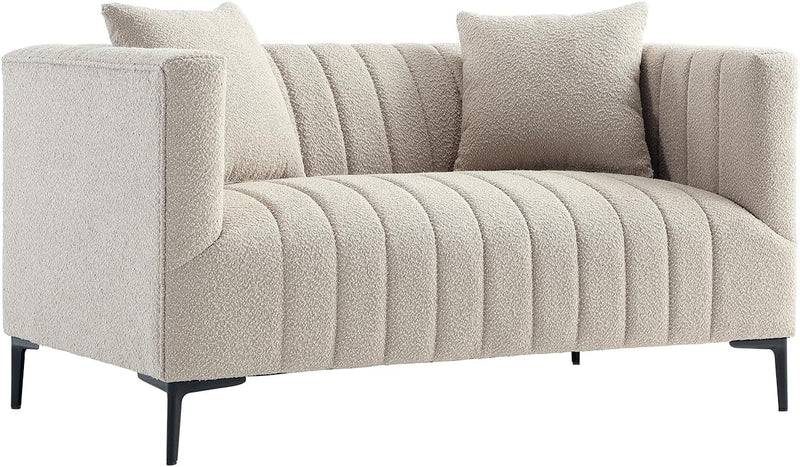 White Tufted Sofa 2 Seats 