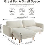 Load image into Gallery viewer, Off White Convertible Sectional Sofa, Modern L Shape Couches with Left/Right Chaise, 86&quot;Wide Mid-Century Sofa with Reversible Cushions
