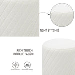 Load image into Gallery viewer, White Textured Boucle Ottoman #100147
