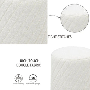 White Textured Boucle Ottoman #100147 Get set style furniture
