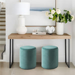 Load image into Gallery viewer, Green Velvet Round Ottoman #100030
