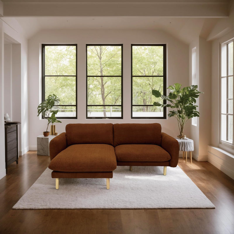 Chestnut Modern L Shape Sectional Sofa 