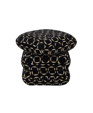 Stacked Swivel Ottoman ( Black Jacquard ) Get Set Style Furniture