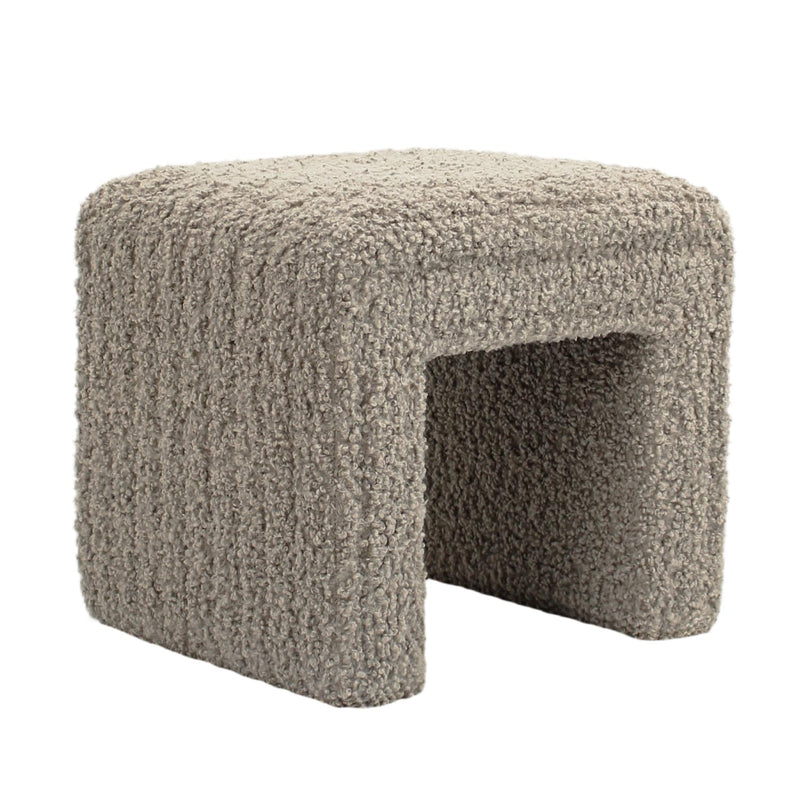 Taupe U Shaped Teddy Fleece Ottoman 