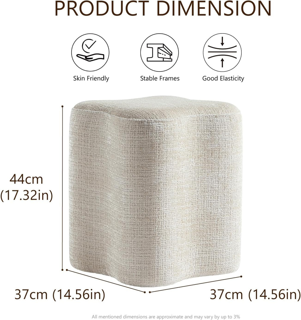 Flower Shaped Accent Stool, Plush petal-shaped ottoman (Gray) #100168