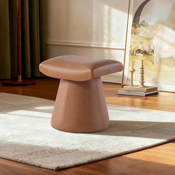 Archer Leather Saddle Ottoman Get Set Style Furniture