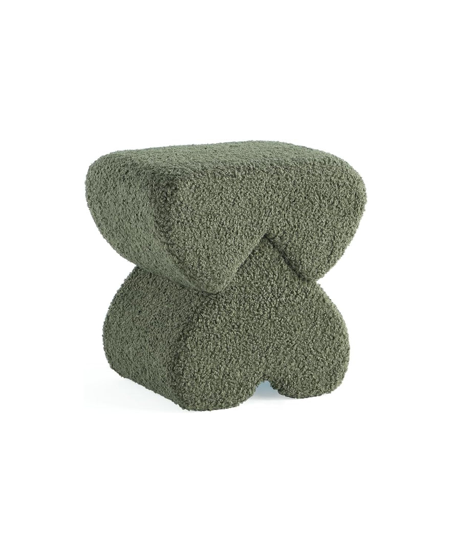 Lovers Upholstered Soft Padded Top Ottoman(Taupe)#100326 Get Set Style Furniture