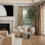 Load image into Gallery viewer, Taupe U Shaped Sherpa Fabric Ottoman #100045
