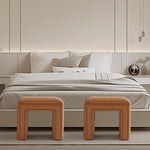 Load image into Gallery viewer, Brown U Shaped Leather Ottoman #100133
