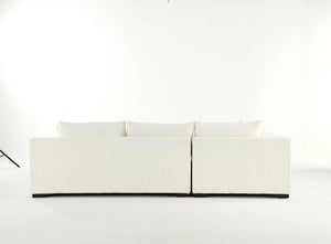 113" Wide Sectional sofa, Modern Boucle Fabric L-Shaped Sofa, 2 Pieces Modular with Left Facing Chaise and 2 Pillows (White) #030005 Get set style furniture